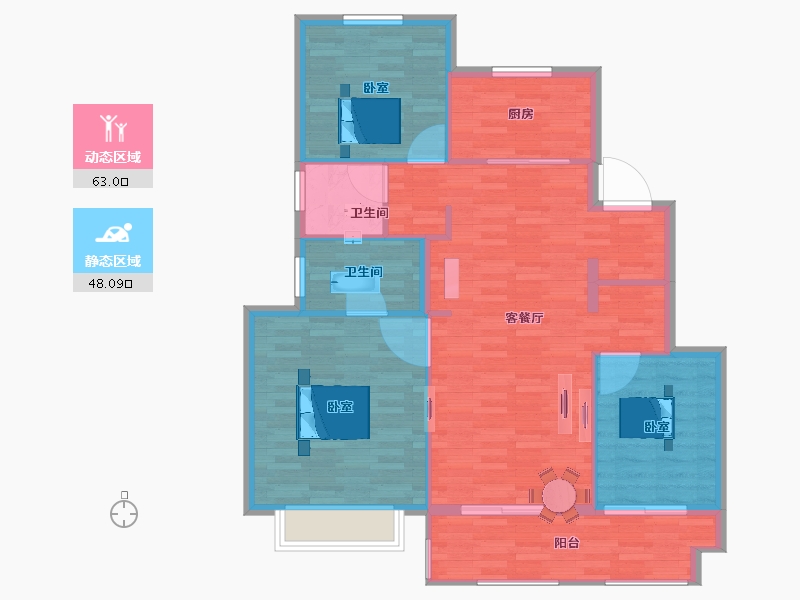 江苏省-宿迁市-新城悦隽-102.00-户型库-动静分区