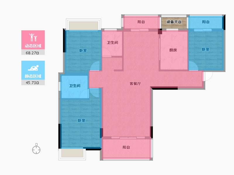 湖北省-孝感市-云湖尚景-104.87-户型库-动静分区