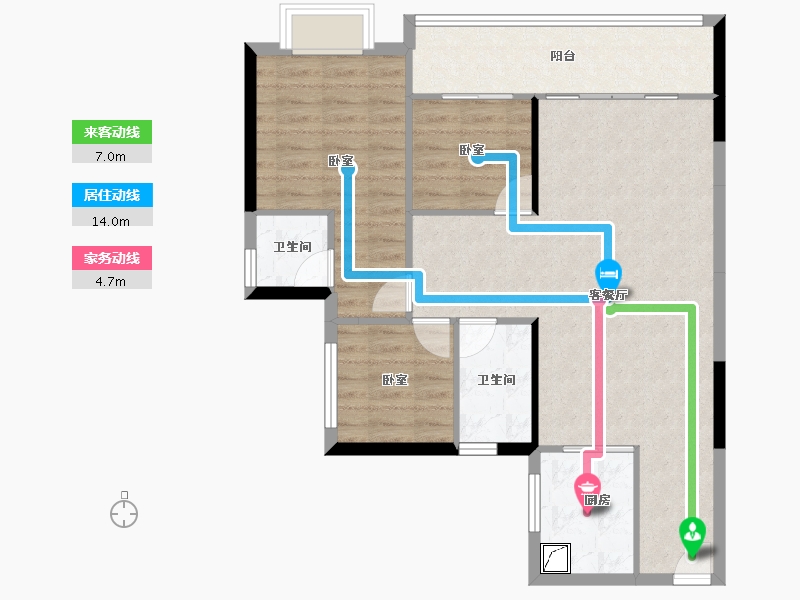 广东省-东莞市-樟城华轩-84.43-户型库-动静线