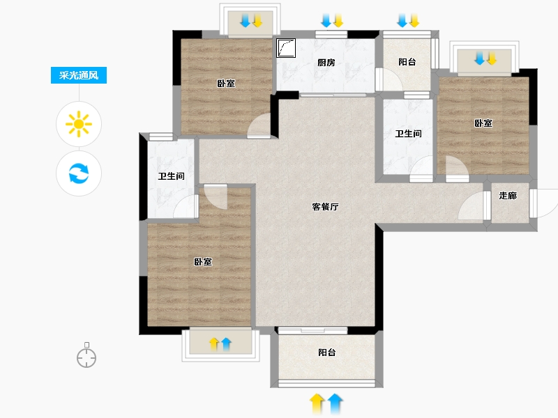 广东省-东莞市-海伦国际-82.00-户型库-采光通风