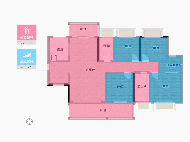 广东省-河源市-方圆·河源月岛首府-107.69-户型库-动静分区