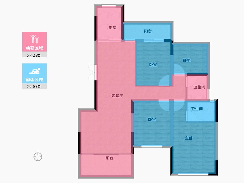 湖南省-衡阳市-鸿运府-102.00-户型库-动静分区