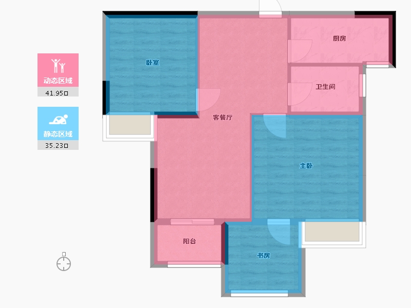 湖北省-武汉市-龙城汇萃园-69.23-户型库-动静分区