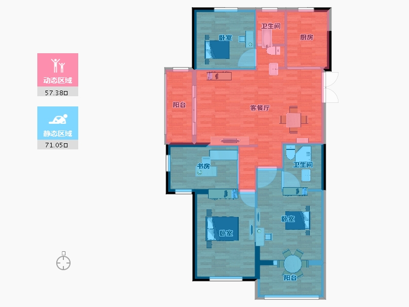 江苏省-宿迁市-名流望府-117.50-户型库-动静分区