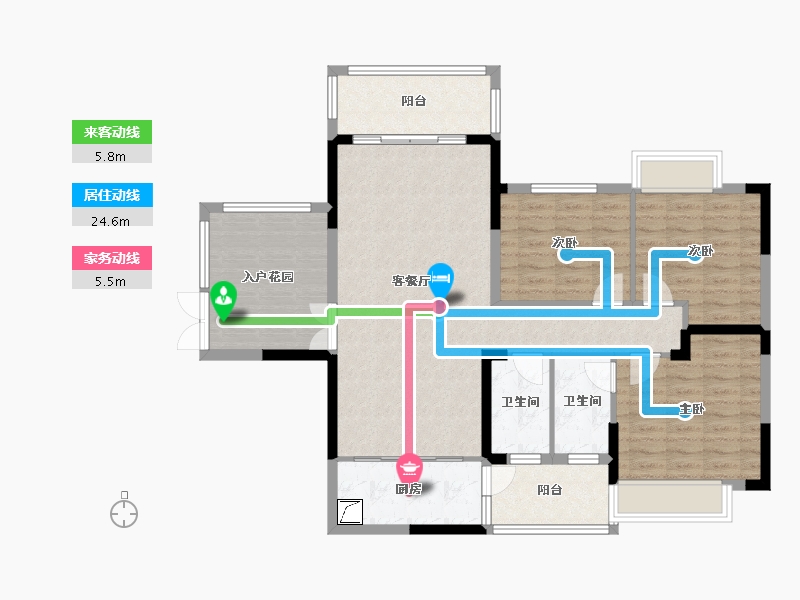 湖南省-湘潭市-银港国际-108.16-户型库-动静线