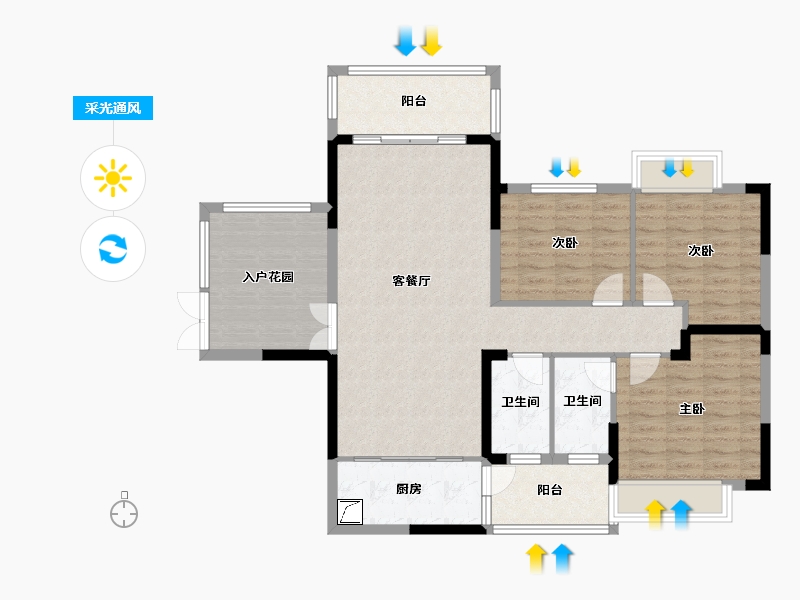 湖南省-湘潭市-银港国际-108.16-户型库-采光通风