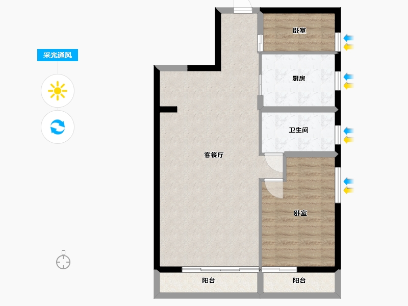 四川省-成都市-光华壹号-78.29-户型库-采光通风