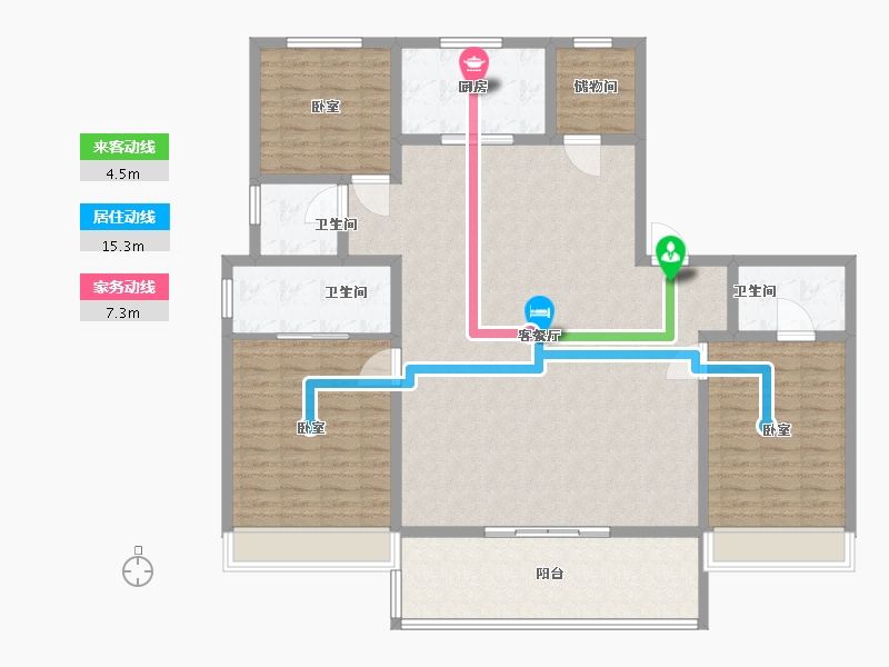 陕西省-西安市-陕建沣渭壹号院-152.00-户型库-动静线