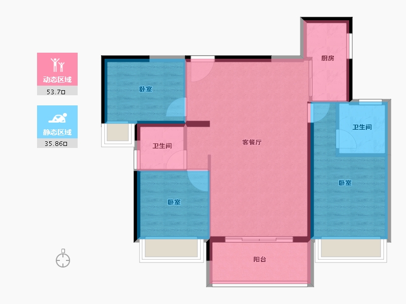 广东省-汕头市-铭荟花园-80.73-户型库-动静分区