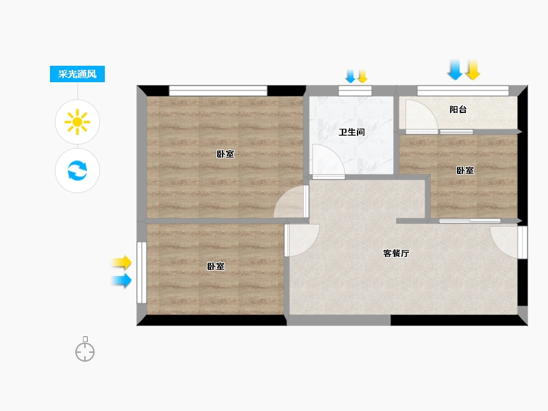 广东省-东莞市-寰宇汇金中心-45.85-户型库-采光通风