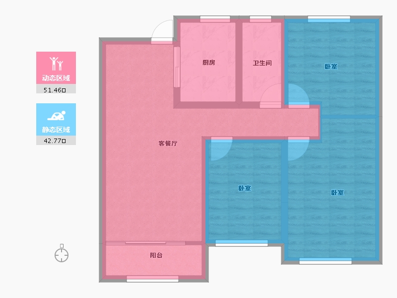 山东省-淄博市-福园-84.00-户型库-动静分区