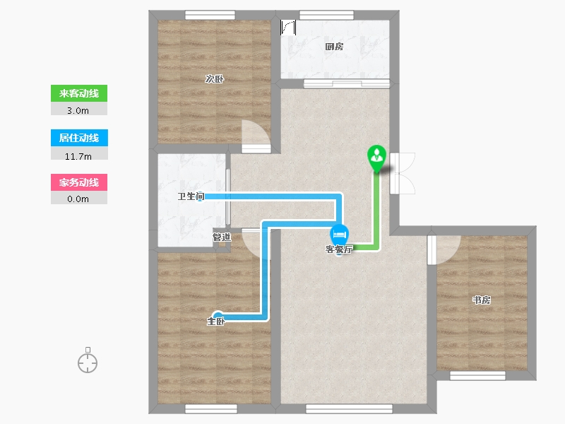 吉林省-长春市-吉森漫桦林-75.52-户型库-动静线