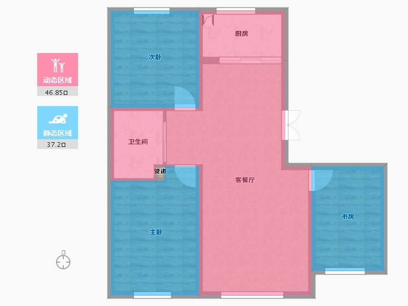 吉林省-长春市-吉森漫桦林-75.52-户型库-动静分区