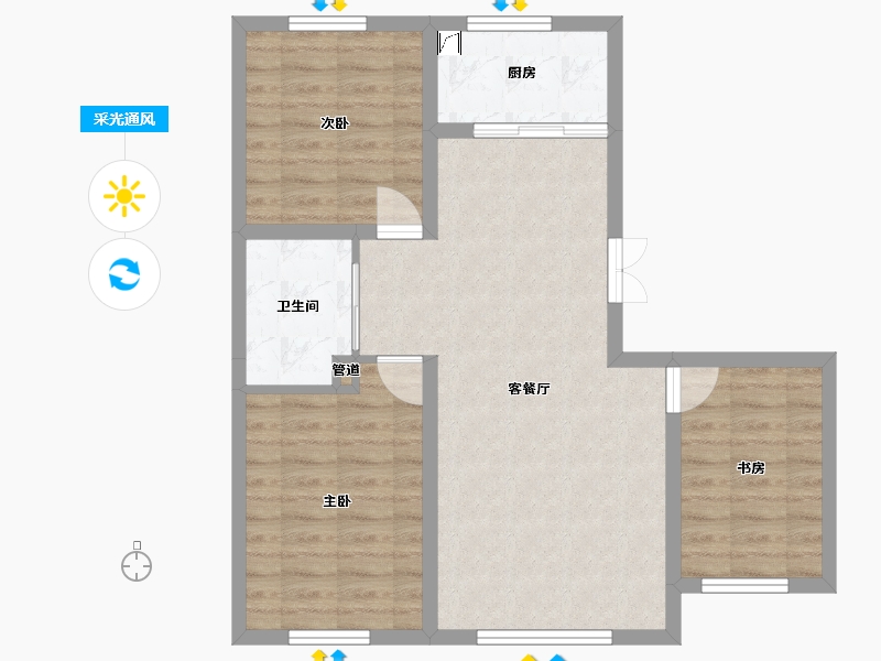 吉林省-长春市-吉森漫桦林-75.52-户型库-采光通风