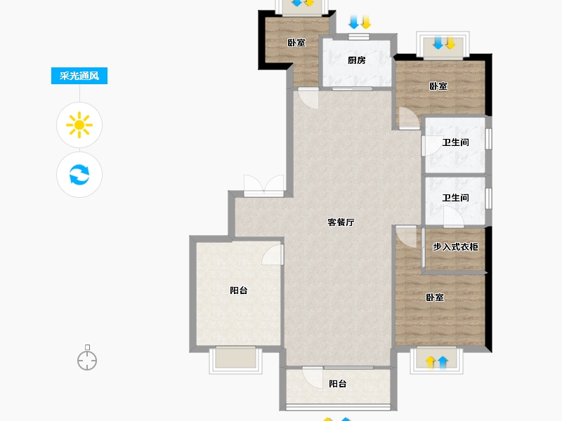 辽宁省-沈阳市-华润置地|萬象府-108.36-户型库-采光通风