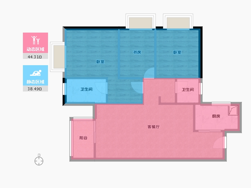 广东省-东莞市-金地风华-74.39-户型库-动静分区