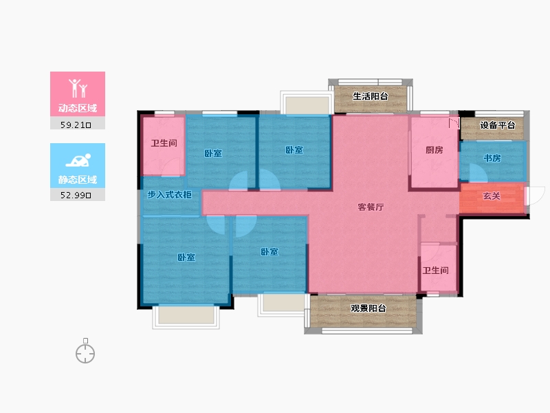 湖南省-邵阳市-仁为峰邵东壹号-114.98-户型库-动静分区