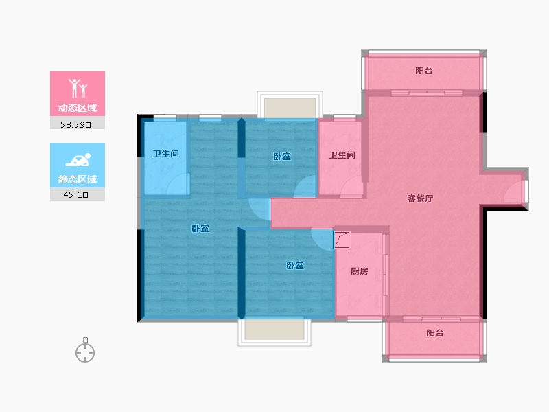 广东省-东莞市-碧桂园天誉-93.10-户型库-动静分区