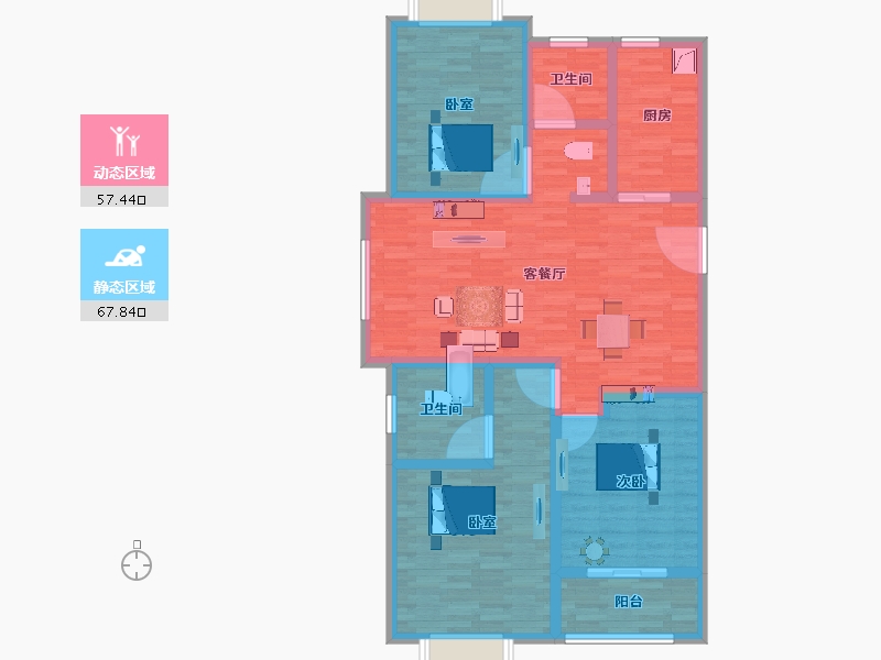 江苏省-宿迁市-宿迁帝景豪苑-112.00-户型库-动静分区