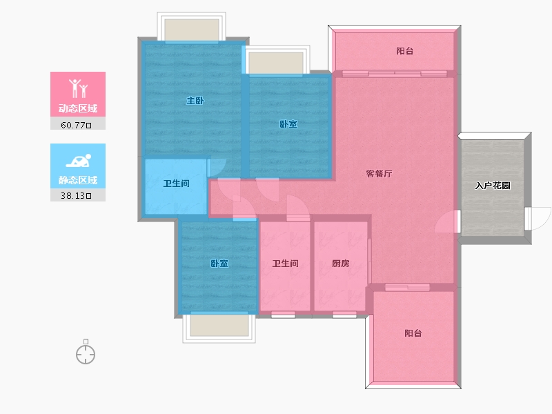 贵州省-安顺市-安普翡丽云邸-95.74-户型库-动静分区