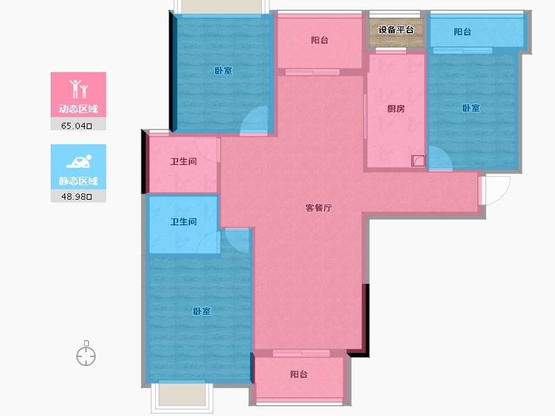 湖北省-孝感市-云湖尚景-104.79-户型库-动静分区