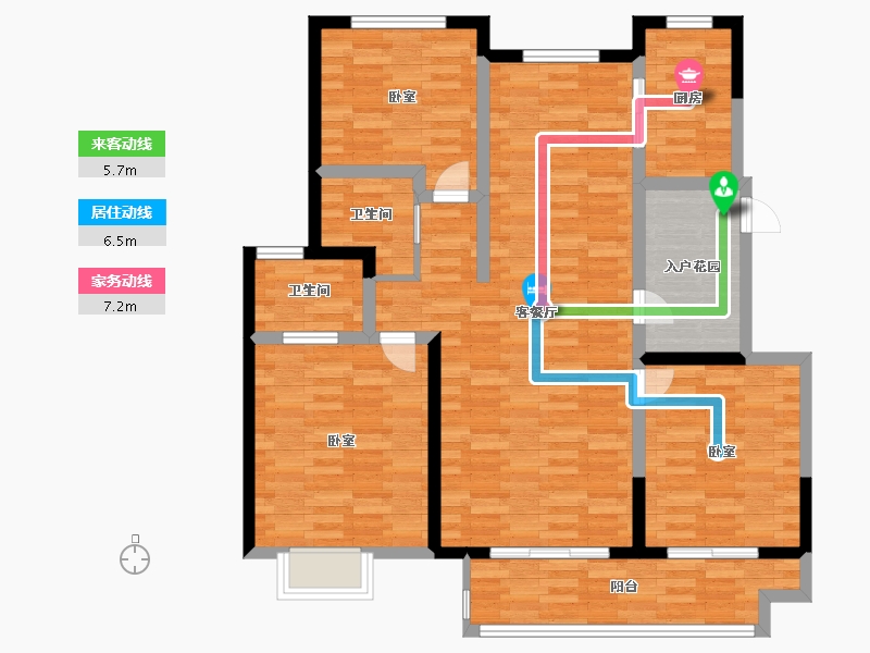 河南省-开封市-通许溪湖公馆-106.51-户型库-动静线