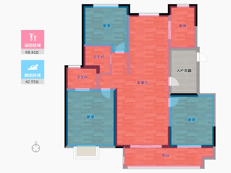 河南省-开封市-通许溪湖公馆-106.51-户型库-动静分区