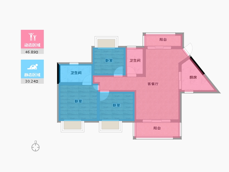 广东省-东莞市-华建骏景园-66.92-户型库-动静分区