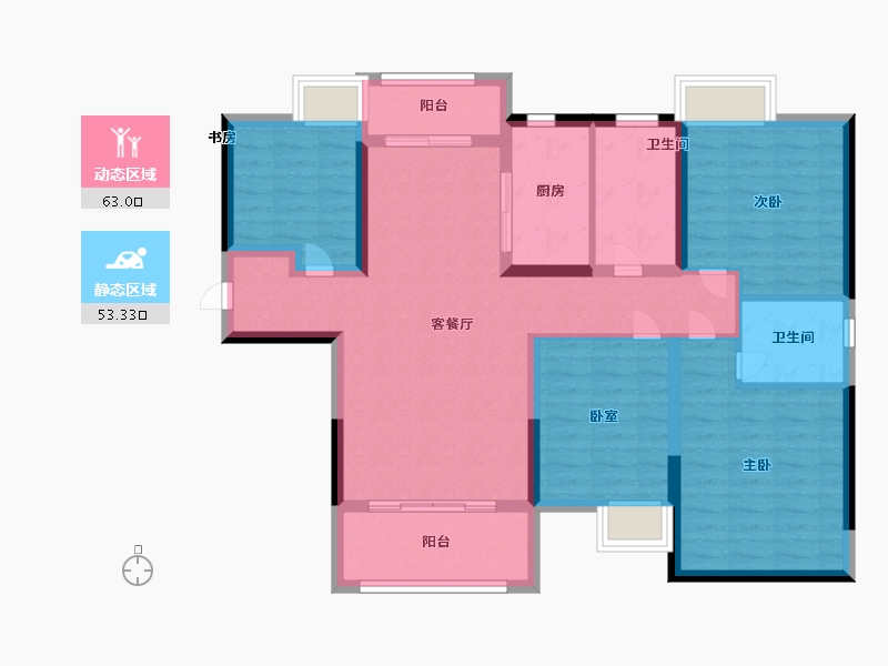 湖北省-武汉市-龙城汇萃园-103.48-户型库-动静分区