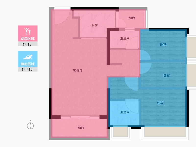 广东省-广州市-富力南驰·富颐华庭-80.00-户型库-动静分区