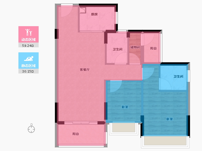 广东省-广州市-美的华发·天珀-80.01-户型库-动静分区