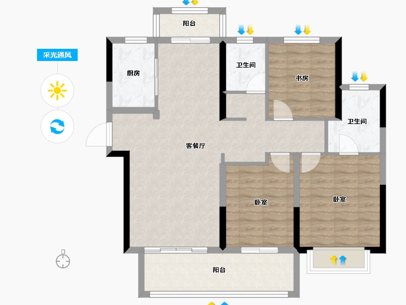 湖南省-长沙市-长沙亿达智造小镇-92.05-户型库-采光通风