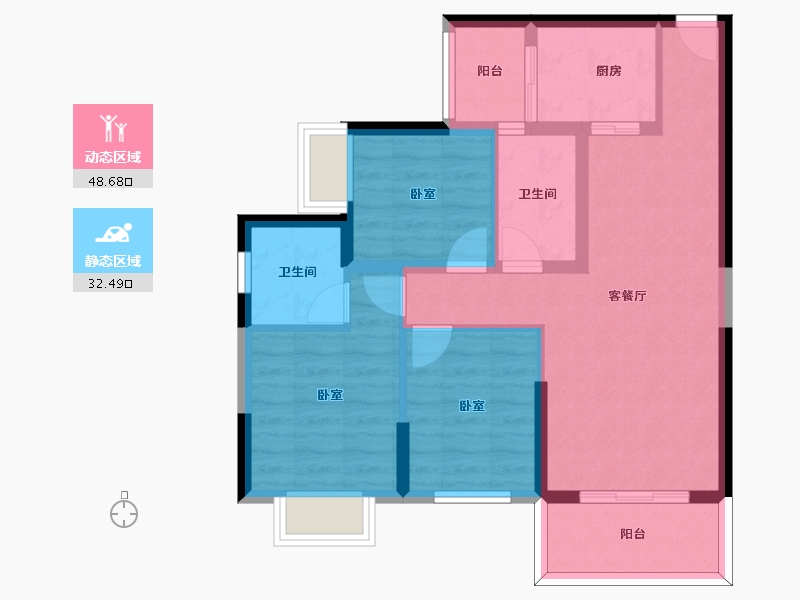 广东省-惠州市-名巨山水城-71.71-户型库-动静分区