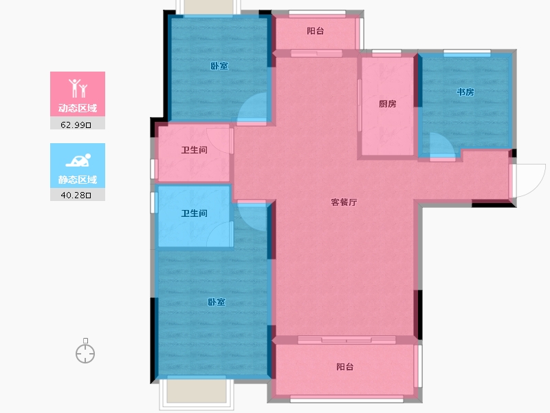 湖南省-长沙市-长沙亿达智造小镇-92.98-户型库-动静分区