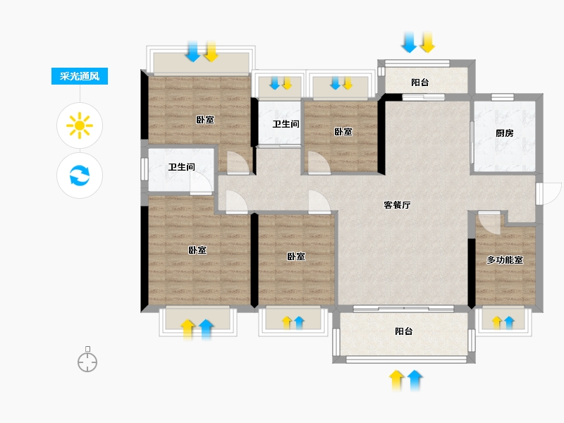 广东省-梅州市-碧桂园凤悦台-108.83-户型库-采光通风