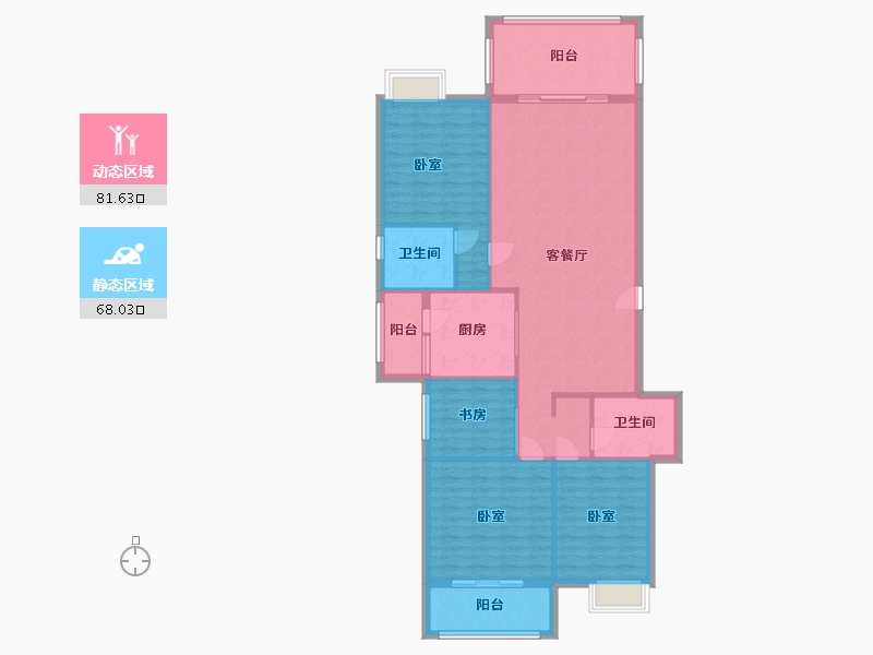 广东省-梅州市-鸿都别院-137.58-户型库-动静分区