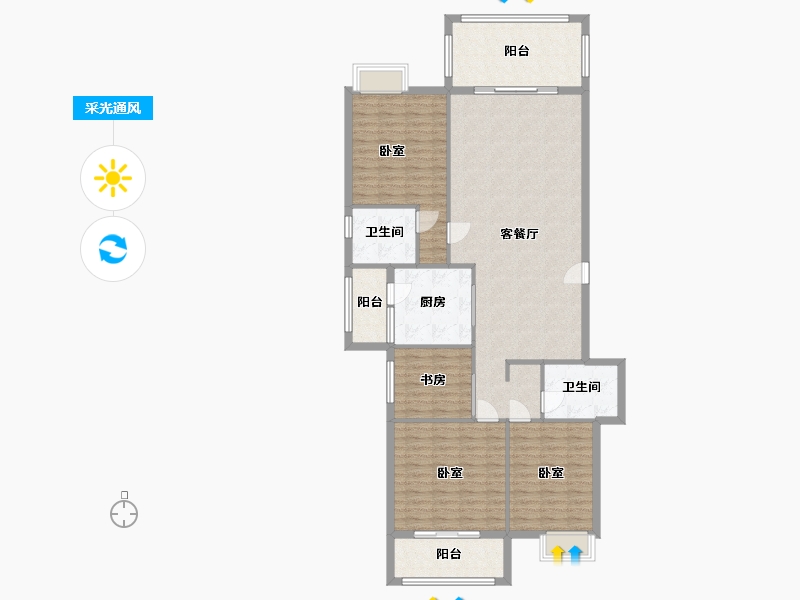 广东省-梅州市-鸿都别院-137.58-户型库-采光通风