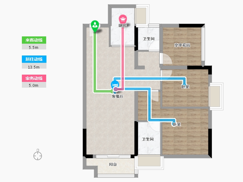 广东省-佛山市-首创禧瑞园著-80.86-户型库-动静线