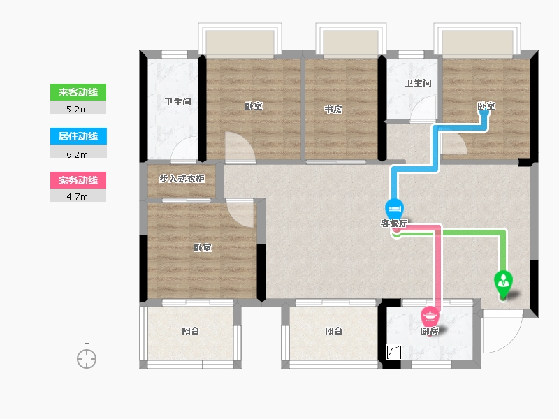 湖南省-怀化市-步步高・中环广场-97.42-户型库-动静线