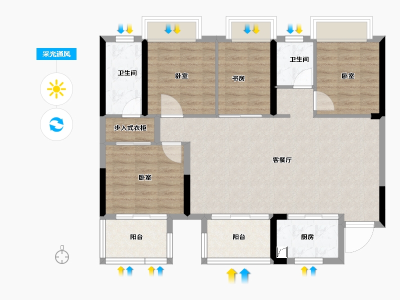 湖南省-怀化市-步步高・中环广场-97.42-户型库-采光通风