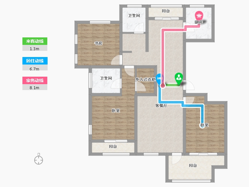 山东省-济宁市-绿城嘉祥玉兰花园-114.00-户型库-动静线