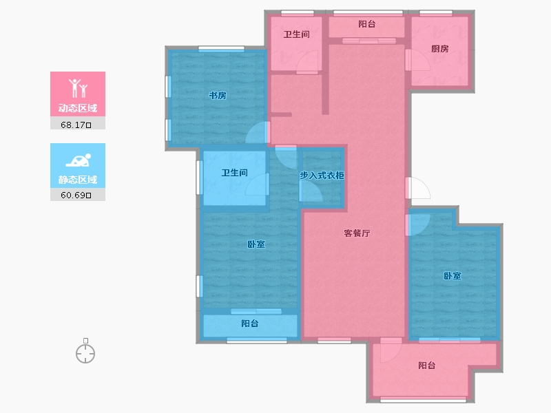 山东省-济宁市-绿城嘉祥玉兰花园-114.00-户型库-动静分区