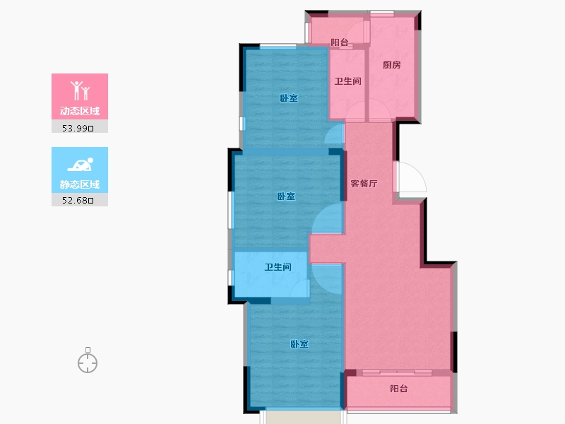 广东省-江门市-金泽世家-96.00-户型库-动静分区