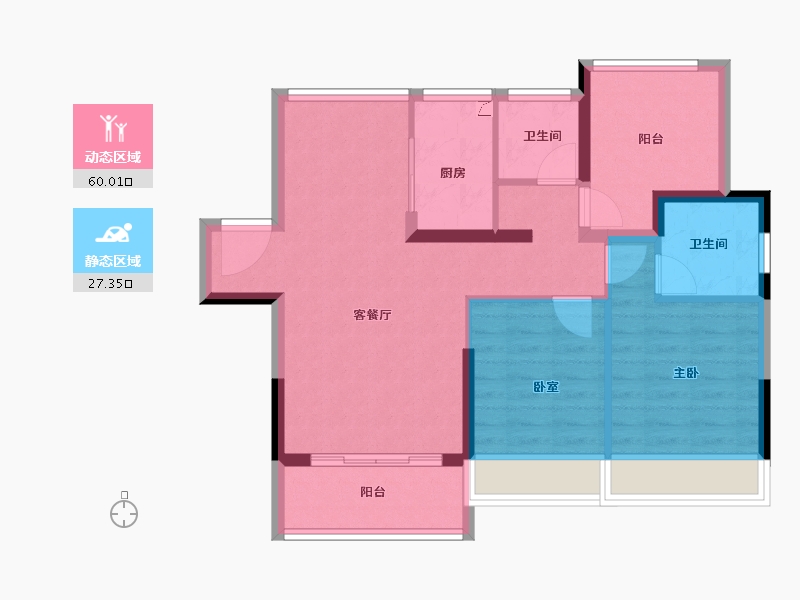 广东省-肇庆市-恒泰悦璟府-77.88-户型库-动静分区