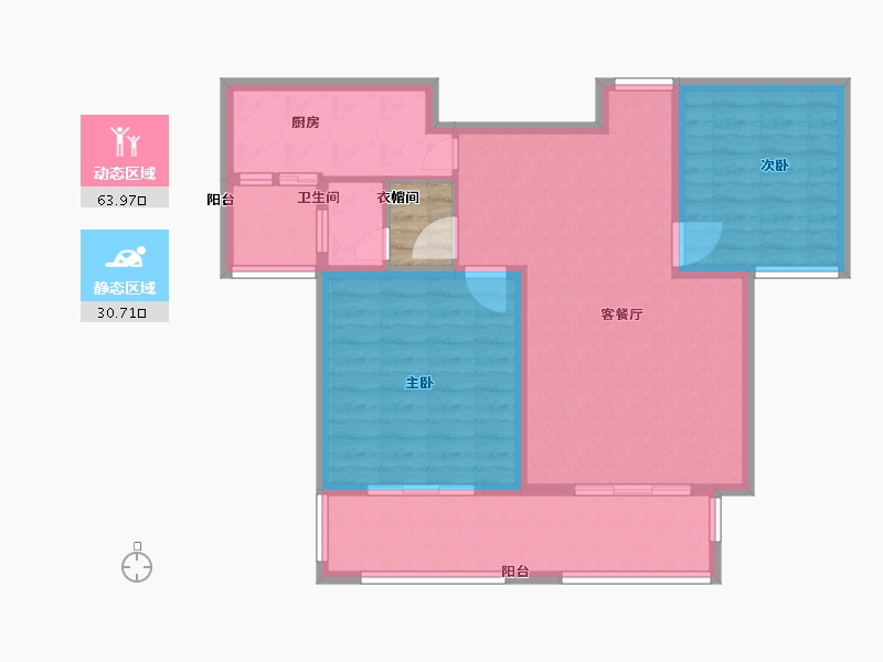 山东省-济宁市-森泰御城上院-86.99-户型库-动静分区