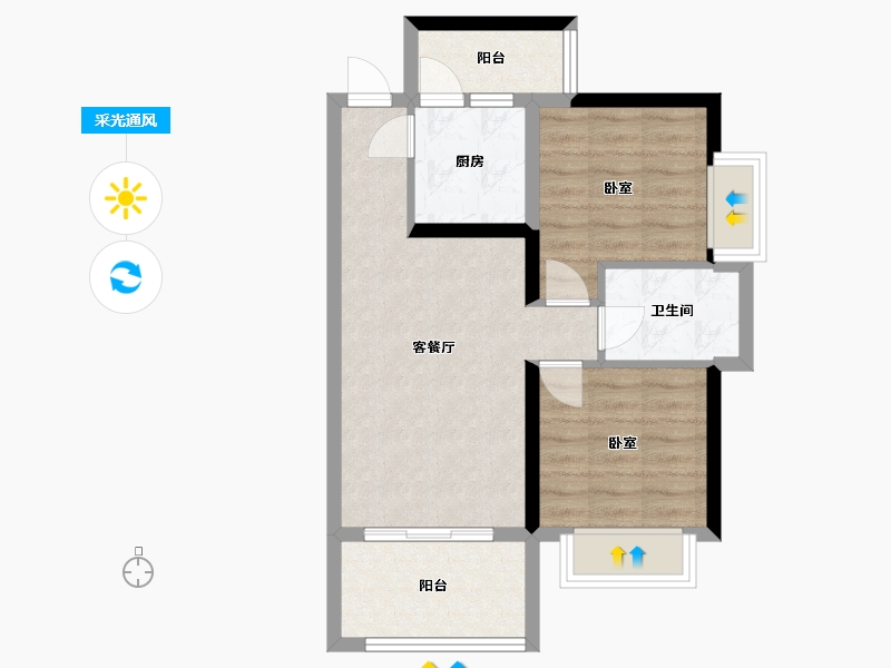 广东省-河源市-河源客天下国际旅游度假区-58.99-户型库-采光通风