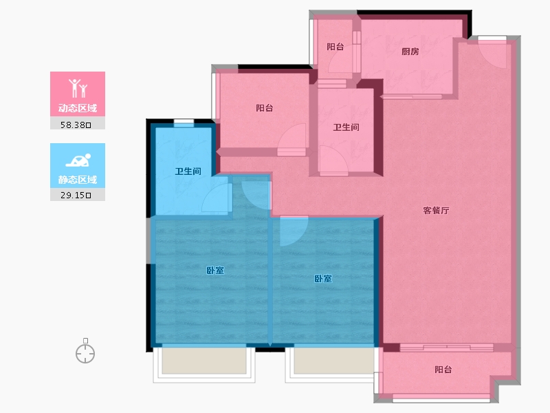 广东省-佛山市-奥园誉峯-77.61-户型库-动静分区