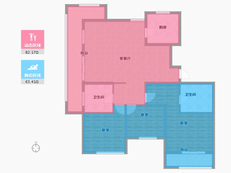 山东省-济宁市-绿城嘉祥玉兰花园-131.01-户型库-动静分区