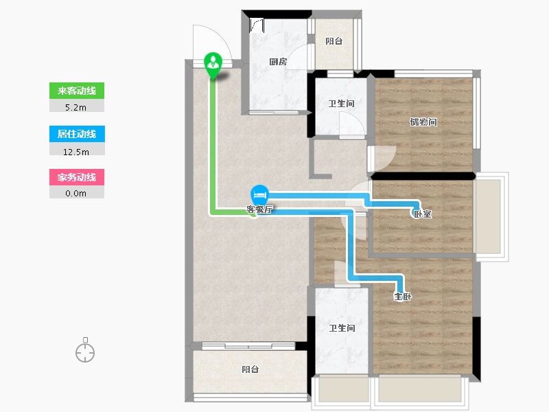 广东省-清远市-碧桂园假日半岛-78.82-户型库-动静线