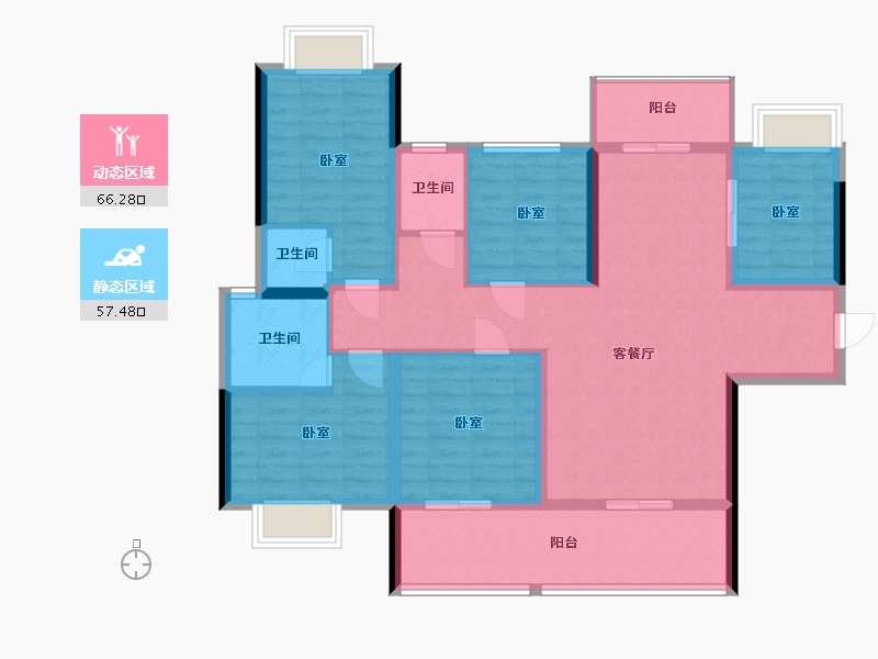 广东省-梅州市-五华客天下和府-110.64-户型库-动静分区